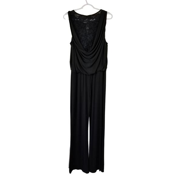 Laundry by Shelli Segal Lace Back Womens Black Business Vacation Jumpsuit 10 - Picture 2 of 6